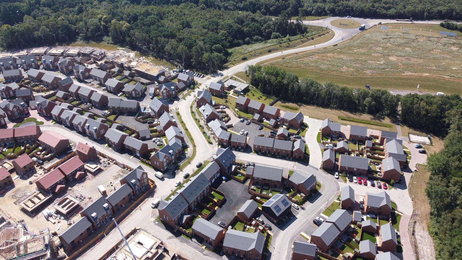 Copthorne houses drone shot