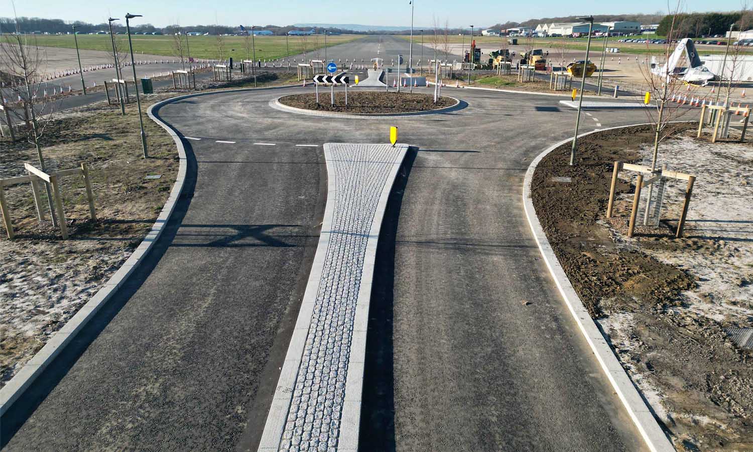 Dunsfold Roundabout and Road 2 - Primary Access Road, roundabout & groundworks