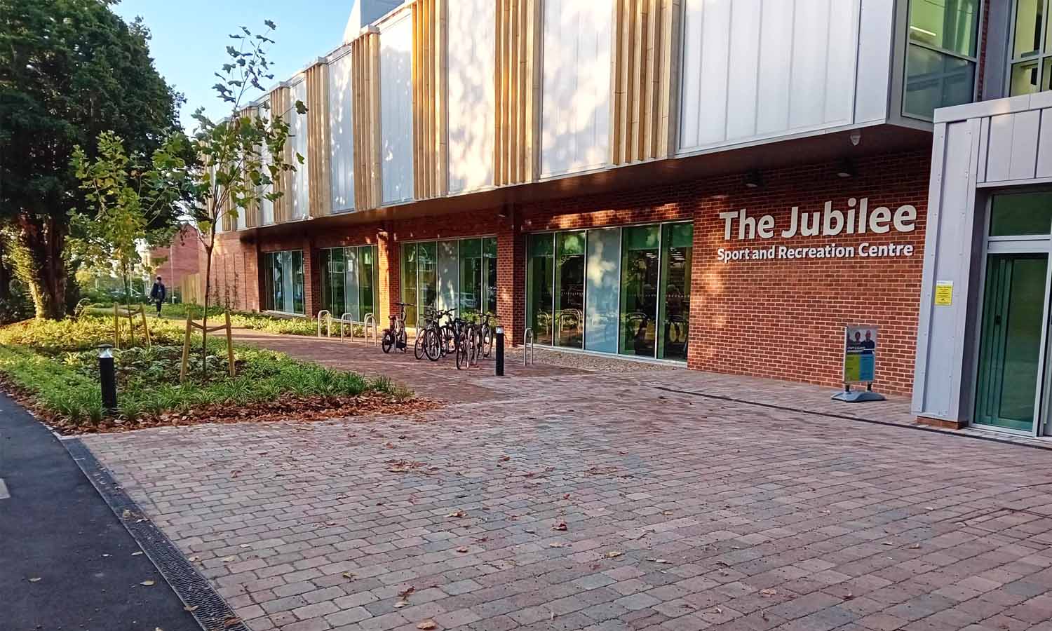 Exterior view of The Jubilee Sport Centre and Recreation Centre.