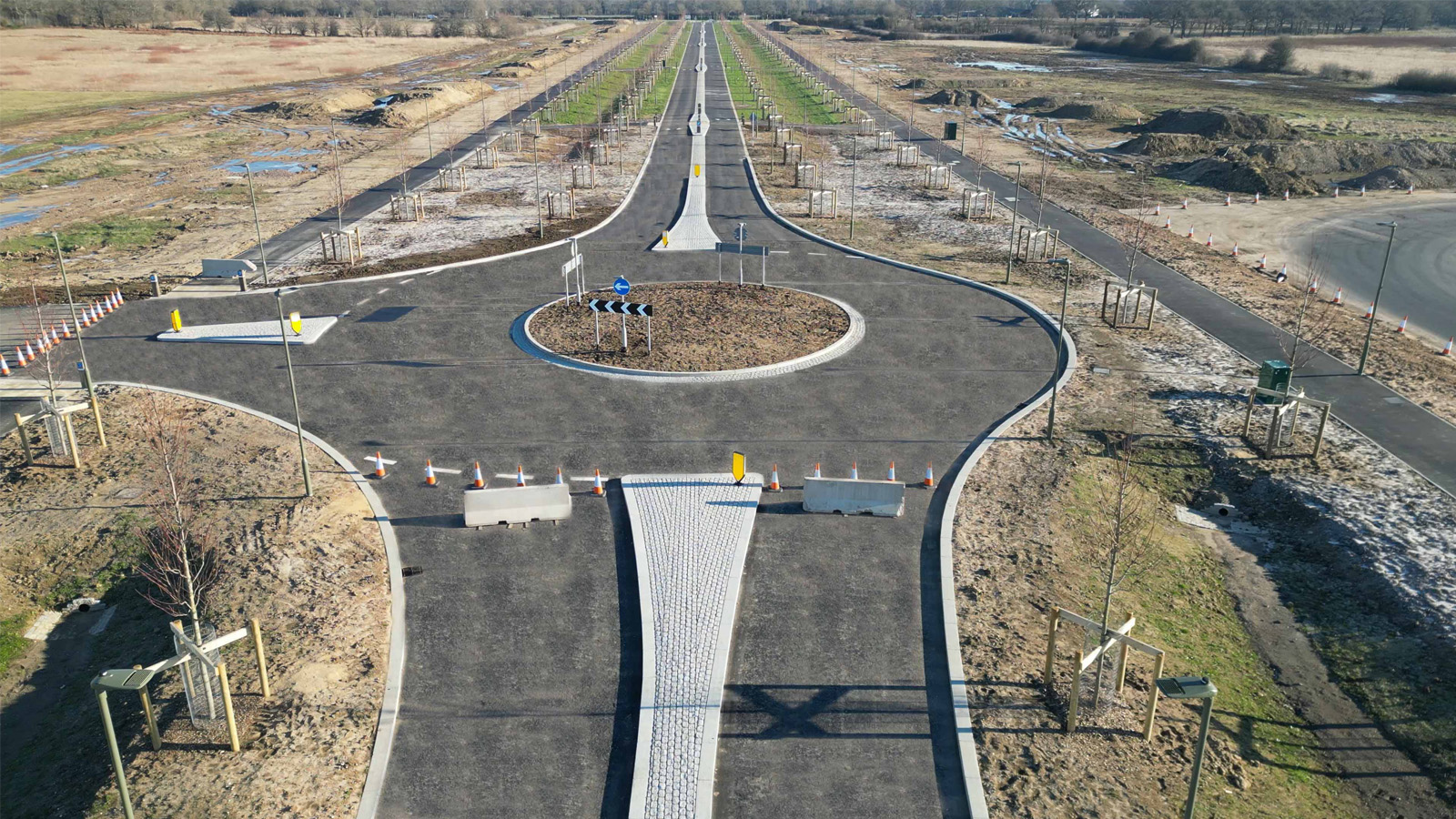 Dunsfold Roundabout Main Image - Primary Access Road, roundabout & groundworks